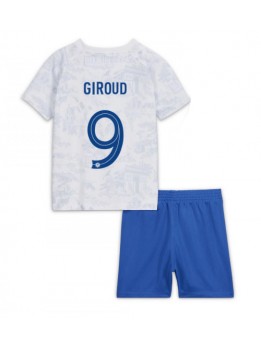 Frankreich Olivier Giroud #9 Auswärts Trikotsatz für Kinder WM 2022 Kurzarm (+ Kurze Hosen)